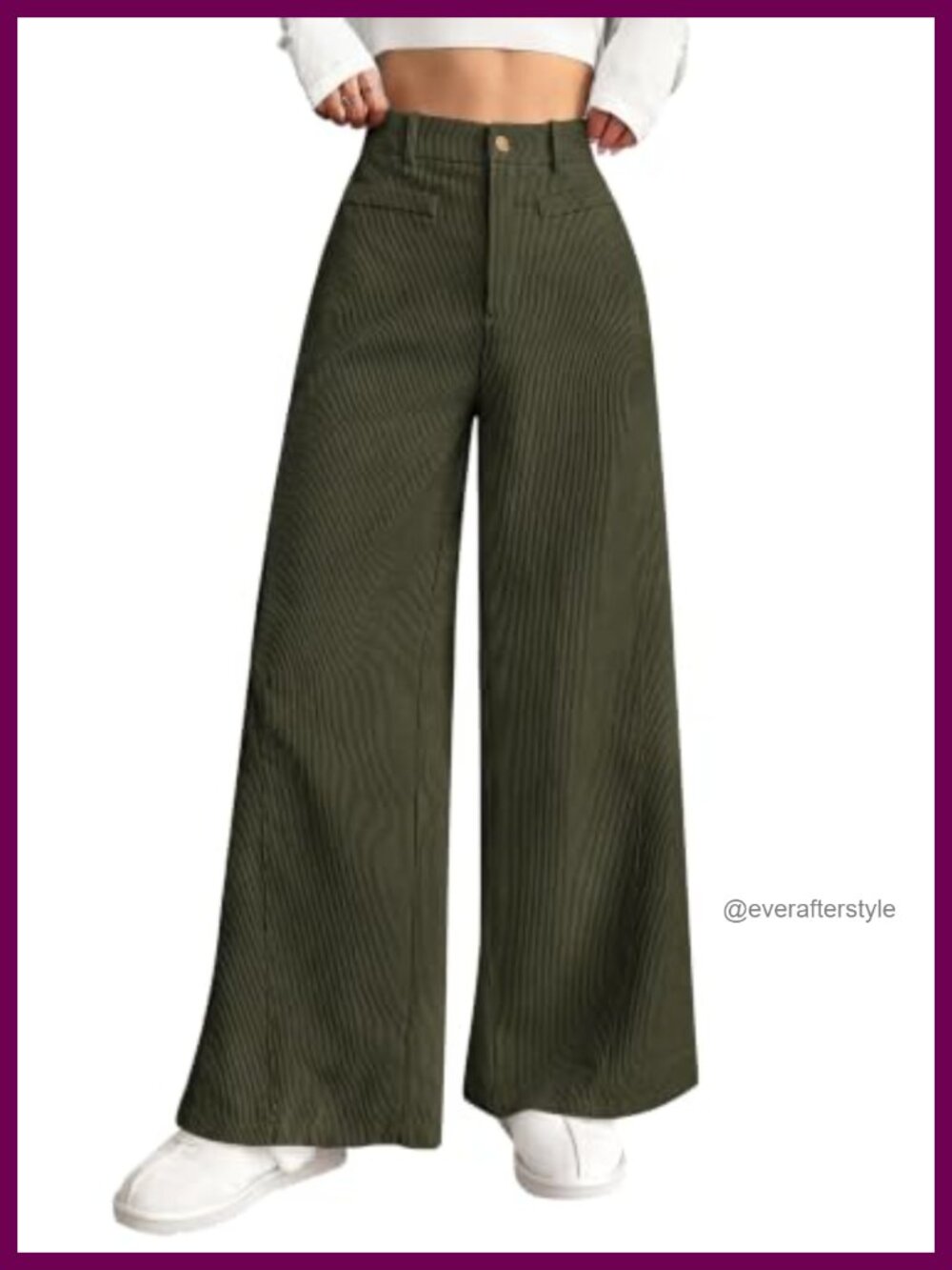 Corduroy Wide Leg High Waist Palazzo Pants
